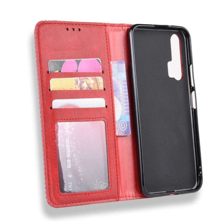 Magnetic Buckle Retro Crazy Horse Texture Horizontal Flip Leather Case for HUAWEI Honor 20pro , w...