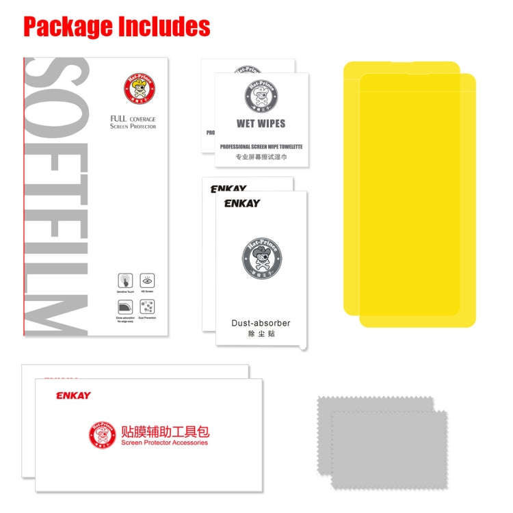 2 PCS ENKAY Hat-Prince 0.1mm 3D Full Screen Protector Explosion-proof Hydrogel Film for REDMI K20...