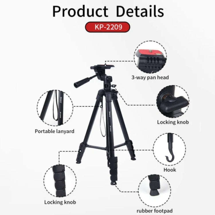 JMARY KP2209 Horizontal Extension Rod Cell Phone Camera Folding Tripod Stand
