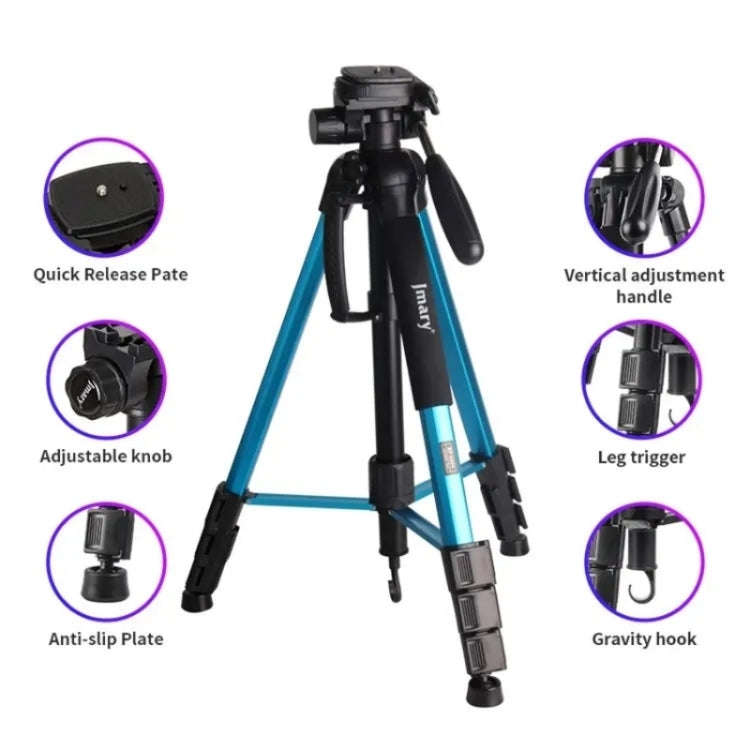 JMARY KP2264 Portable Detachable Tripod Mobile Phone SLR Camera Aluminium Alloy Stand(Black)