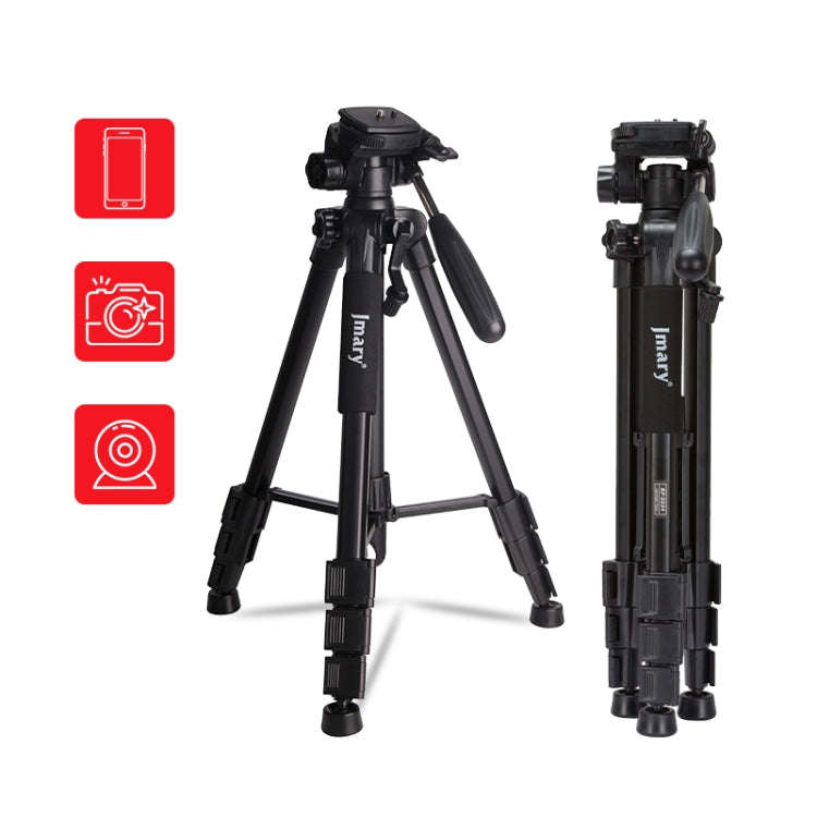 JMARY KP2234 Telescopic Aluminum Alloy SLR Camera Phone Live Streaming  Photography Tripod(Red)