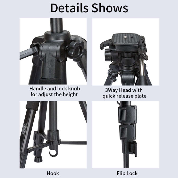 JMARY KP2234 Telescopic Aluminum Alloy SLR Camera Phone Live Streaming  Photography Tripod(Blue)