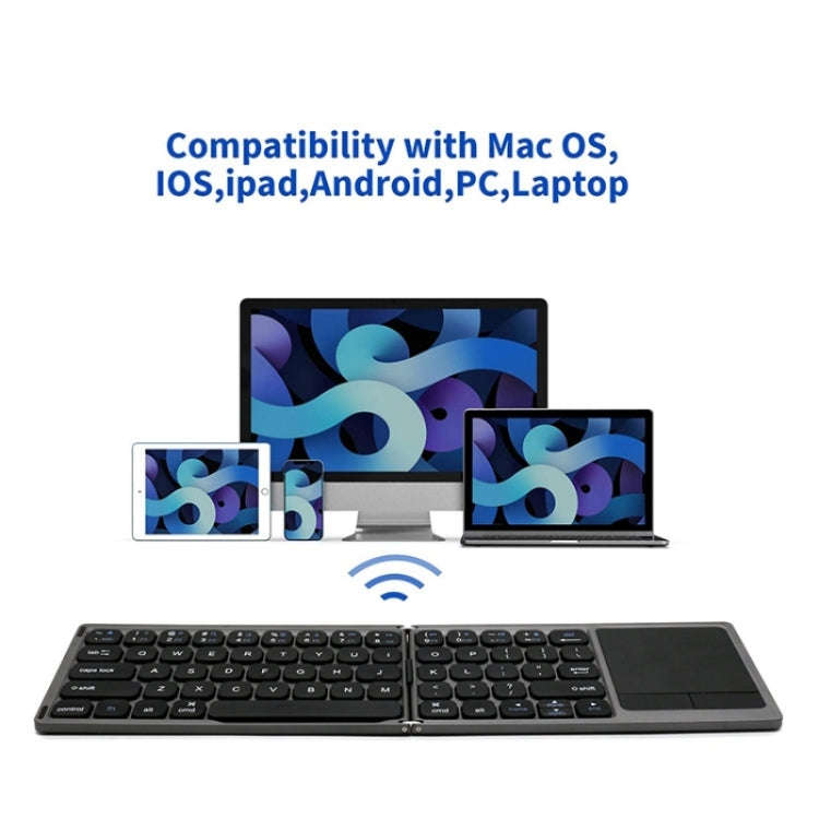 FK328T Cell Phone Tablet Laptop Wireless Bluetooth Keyboard Portable 3-Folded Keyboard