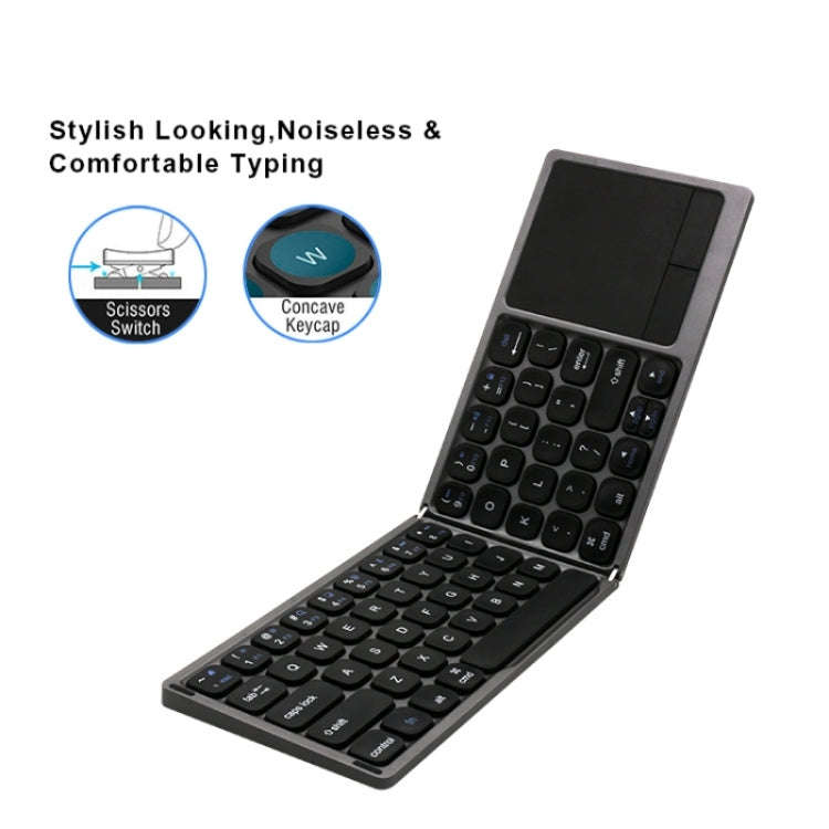 FK328T Cell Phone Tablet Laptop Wireless Bluetooth Keyboard Portable 3-Folded Keyboard