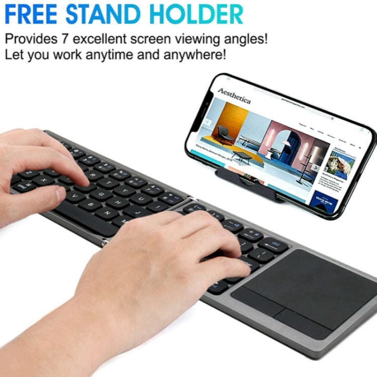 FK328T Cell Phone Tablet Laptop Wireless Bluetooth Keyboard Portable 3-Folded Keyboard