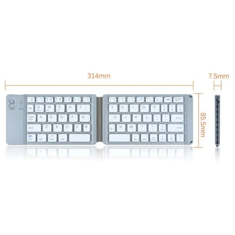 BT18 Bluetooth Keyboard Magnetic Folding Wireless Keyboard For Cell Phones Tablets Computers(Grey)