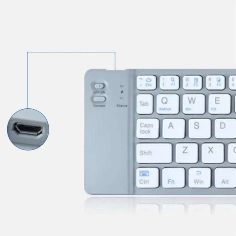 BT18 Bluetooth Keyboard Magnetic Folding Wireless Keyboard For Cell Phones Tablets Computers(Grey)