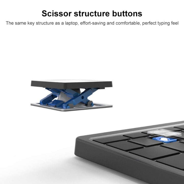 B099 Tablets Laptops 3-Mode Wireless Bluetooth Keyboard Rechargeable Folding Silent Keyboard