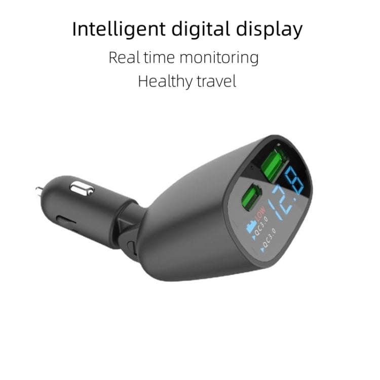 TR-83 QC3.0 + Type-C PD18W Super Fast Charger Adapter With LED Voltage Display