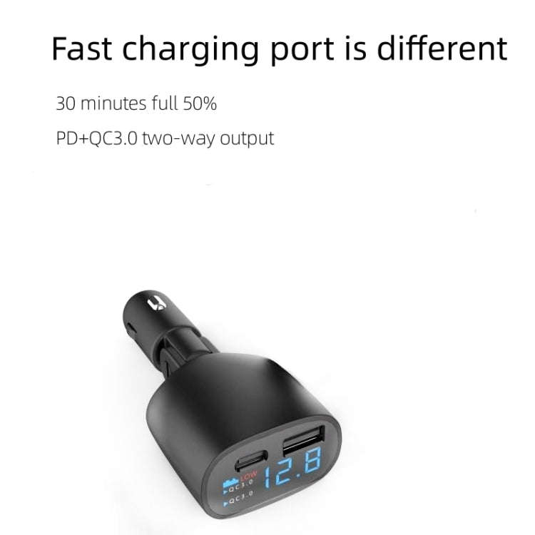 TR-83 QC3.0 + Type-C PD18W Super Fast Charger Adapter With LED Voltage Display