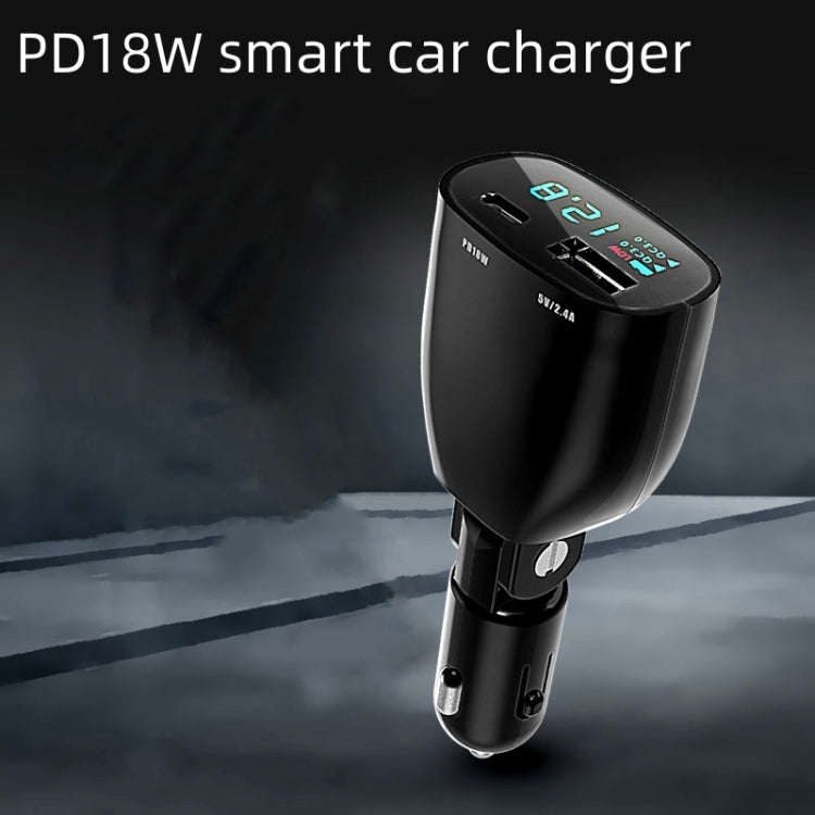 TR-83 QC3.0 + Type-C PD18W Super Fast Charger Adapter With LED Voltage Display