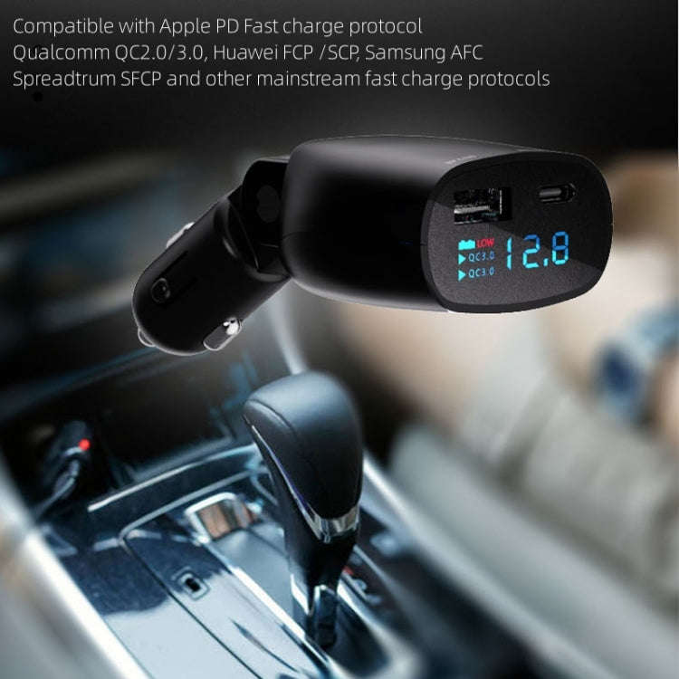 TR-83 QC3.0 + Type-C PD18W Super Fast Charger Adapter With LED Voltage Display