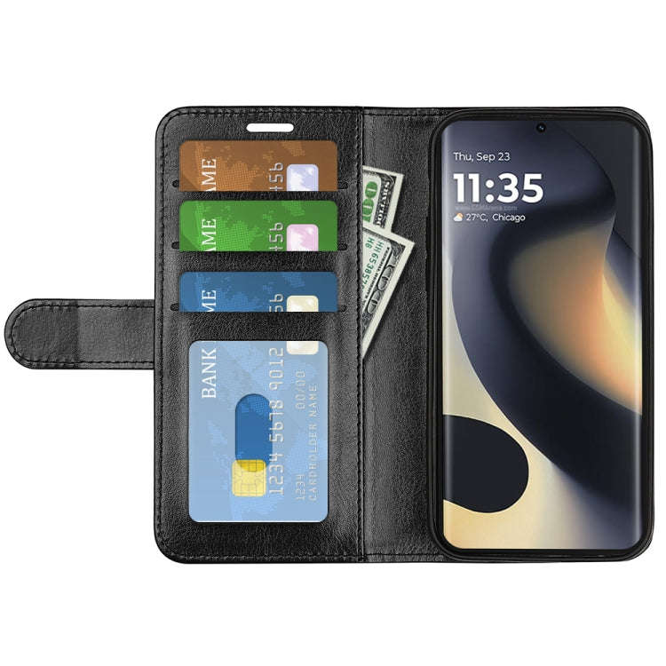 For Motorola Edge 5G 2024 R64 Texture Horizontal Flip Leather Phone Case(Black)