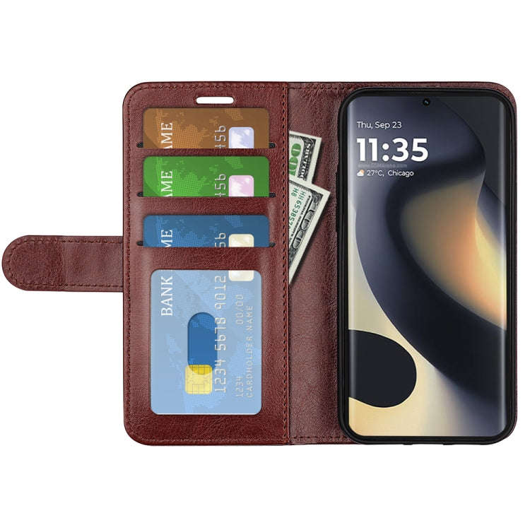 For Motorola Edge 5G 2024 R64 Texture Horizontal Flip Leather Phone Case(Brown)