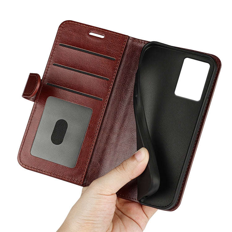 For Motorola Edge 5G 2024 R64 Texture Horizontal Flip Leather Phone Case(Brown)