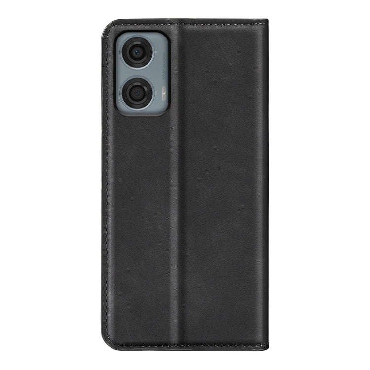 For Motorola Moto G24 Power Retro-skin Magnetic Suction Leather Phone Case(Black)