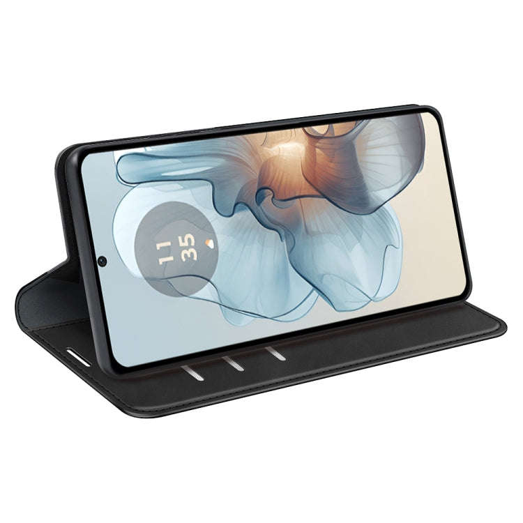 For Motorola Moto G24 Power Retro-skin Magnetic Suction Leather Phone Case(Black)