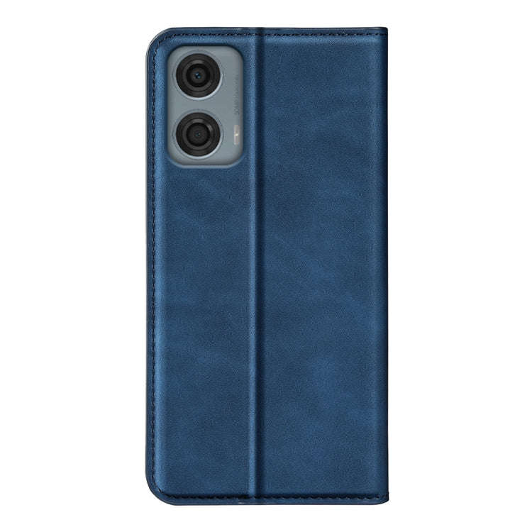 For Motorola Moto G24 Power Retro-skin Magnetic Suction Leather Phone Case(Dark Blue)