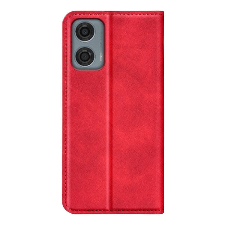 For Motorola Moto G24 Power Retro-skin Magnetic Suction Leather Phone Case(Red)