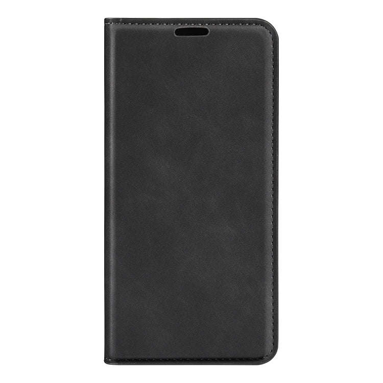 For Motorola Edge 5G 2024 Retro-skin Magnetic Suction Leather Phone Case(Black)