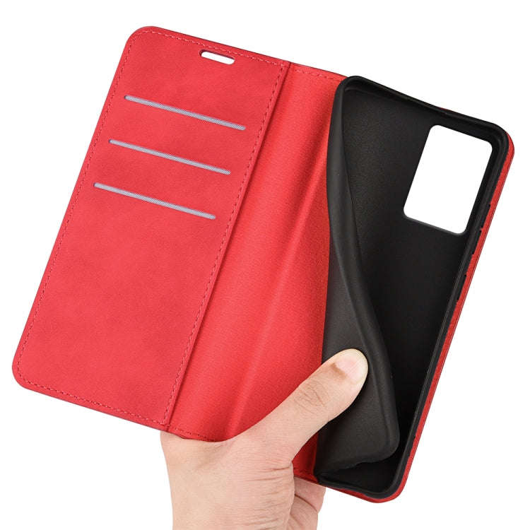 For Motorola Edge 5G 2024 Retro-skin Magnetic Suction Leather Phone Case(Red)