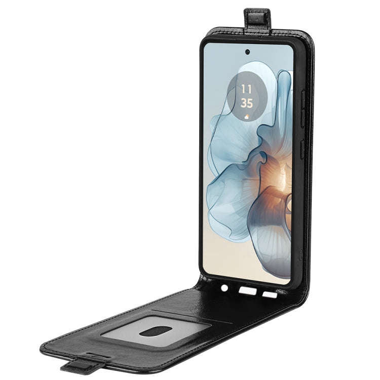 For Motorola Moto G24 Power R64 Texture Single Vertical Flip Leather Phone Case(Black)
