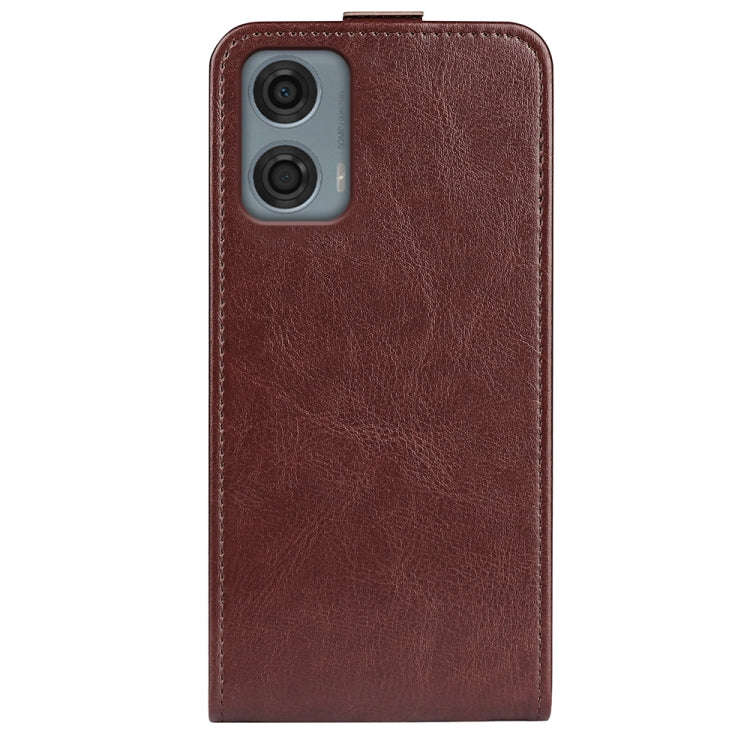 For Motorola Moto G24 Power R64 Texture Single Vertical Flip Leather Phone Case(Brown)