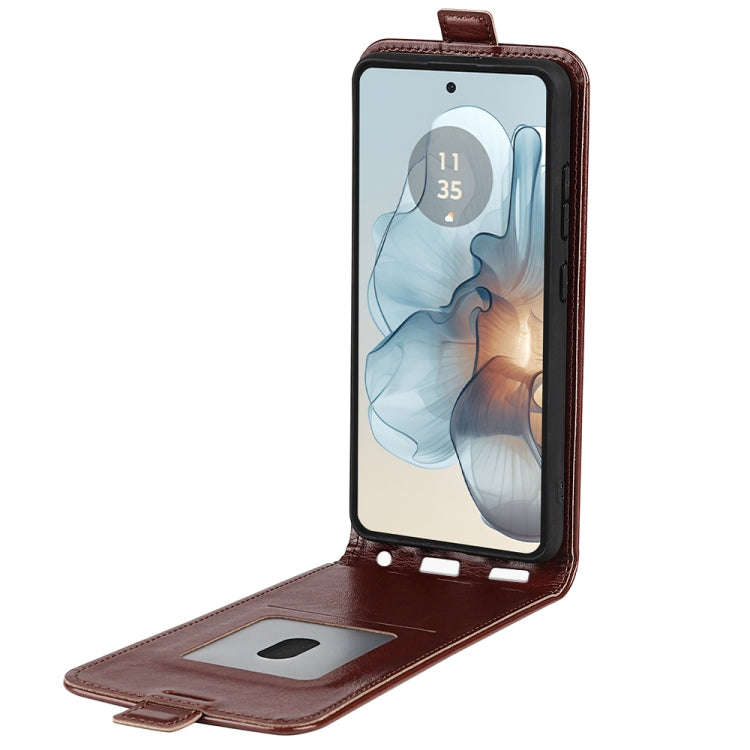 For Motorola Moto G24 Power R64 Texture Single Vertical Flip Leather Phone Case(Brown)