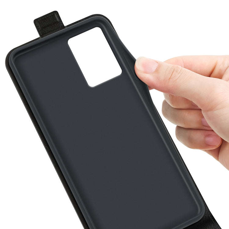 For Motorola Edge 5G 2024 R64 Texture Single Vertical Flip Leather Phone Case(Black)