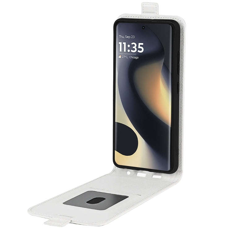 For Motorola Edge 5G 2024 R64 Texture Single Vertical Flip Leather Phone Case(White)
