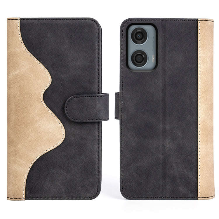 For Motolora Moto G24 Power Stitching Horizontal Flip Leather Phone Case(Black)