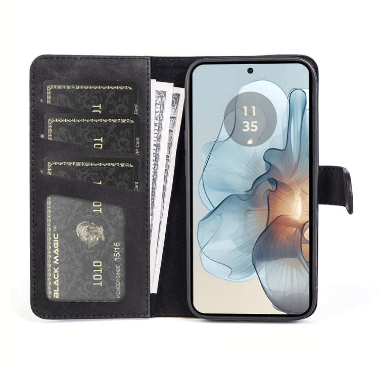 For Motolora Moto G24 Power Stitching Horizontal Flip Leather Phone Case(Black)