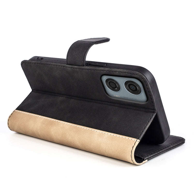 For Motolora Moto G24 Power Stitching Horizontal Flip Leather Phone Case(Black)