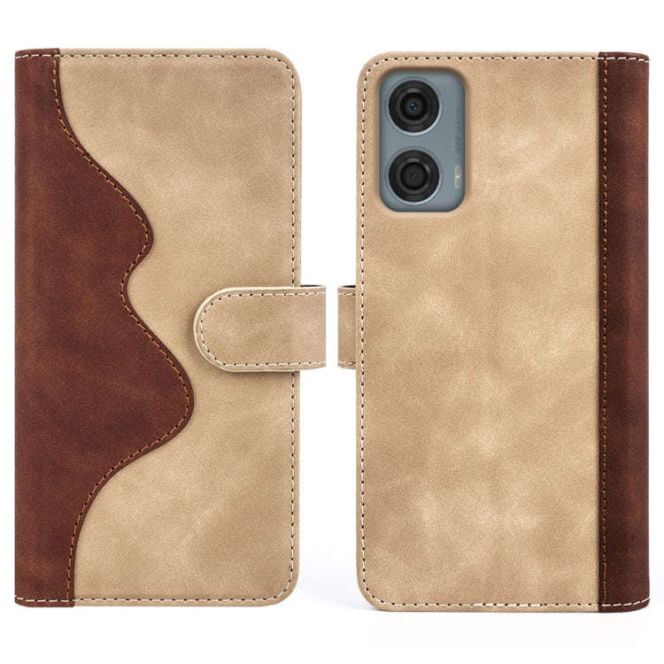 For Motolora Moto G24 Power Stitching Horizontal Flip Leather Phone Case(Yellow)