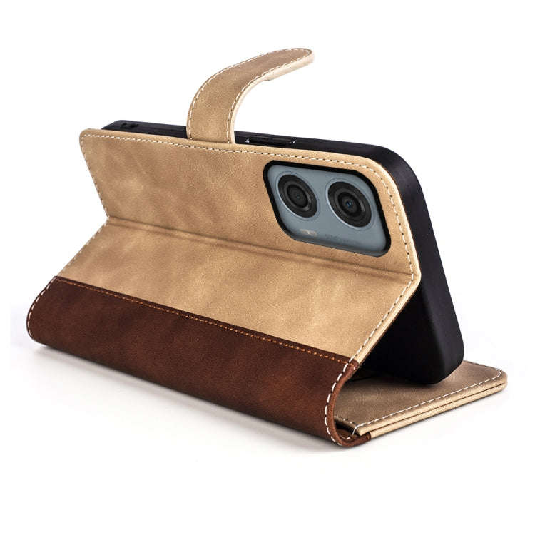 For Motolora Moto G24 Power Stitching Horizontal Flip Leather Phone Case(Yellow)