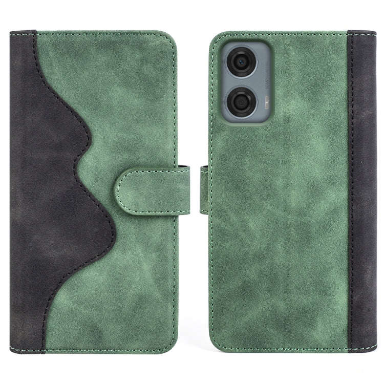 For Motolora Moto G24 Power Stitching Horizontal Flip Leather Phone Case(Green)