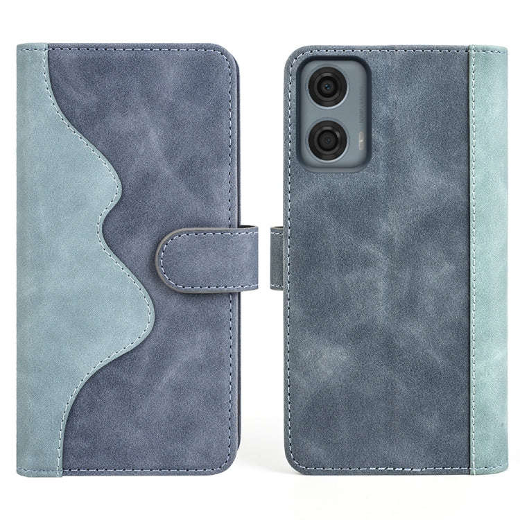 For Motolora Moto G24 Power Stitching Horizontal Flip Leather Phone Case(Blue)