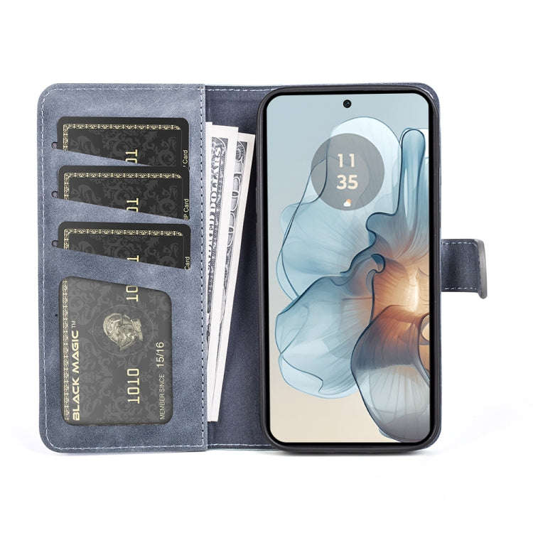 For Motolora Moto G24 Power Stitching Horizontal Flip Leather Phone Case(Blue)