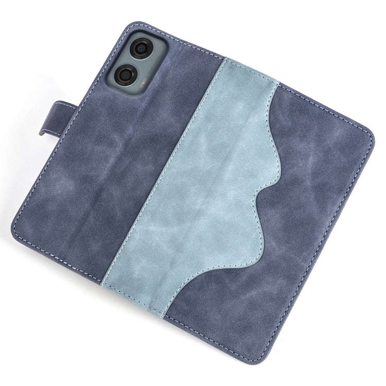 For Motolora Moto G24 Power Stitching Horizontal Flip Leather Phone Case(Blue)