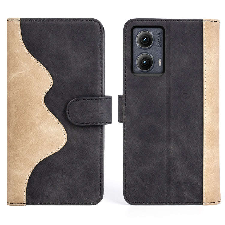For Motolora Edge 5G 2024 Stitching Horizontal Flip Leather Phone Case(Black)