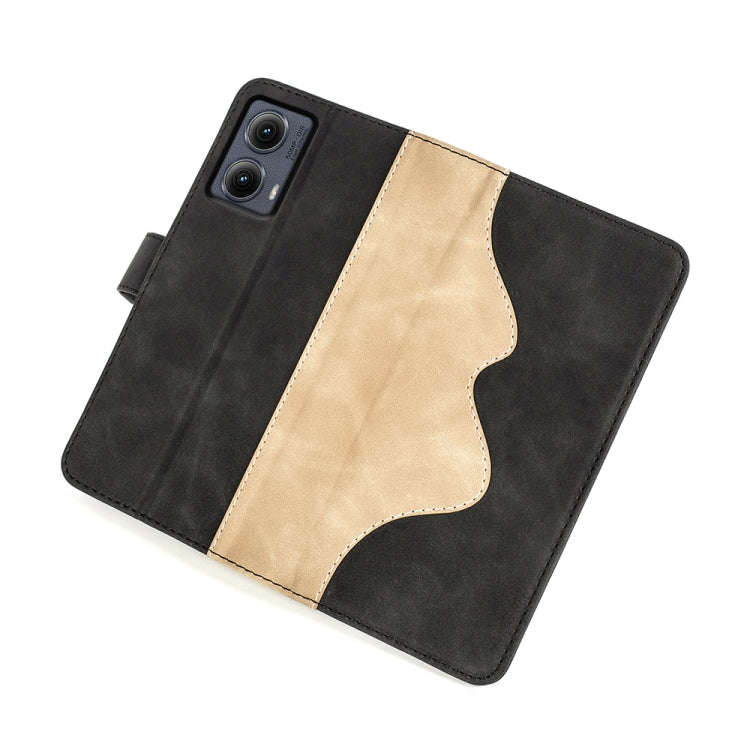 For Motolora Edge 5G 2024 Stitching Horizontal Flip Leather Phone Case(Black)