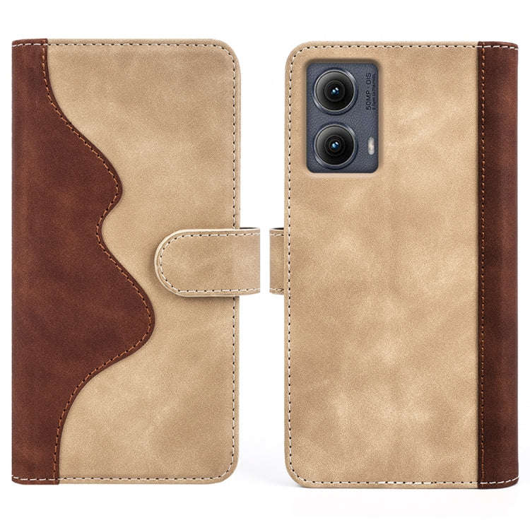 For Motolora Edge 5G 2024 Stitching Horizontal Flip Leather Phone Case(Yellow)