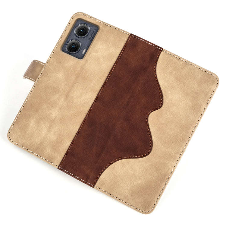 For Motolora Edge 5G 2024 Stitching Horizontal Flip Leather Phone Case(Yellow)