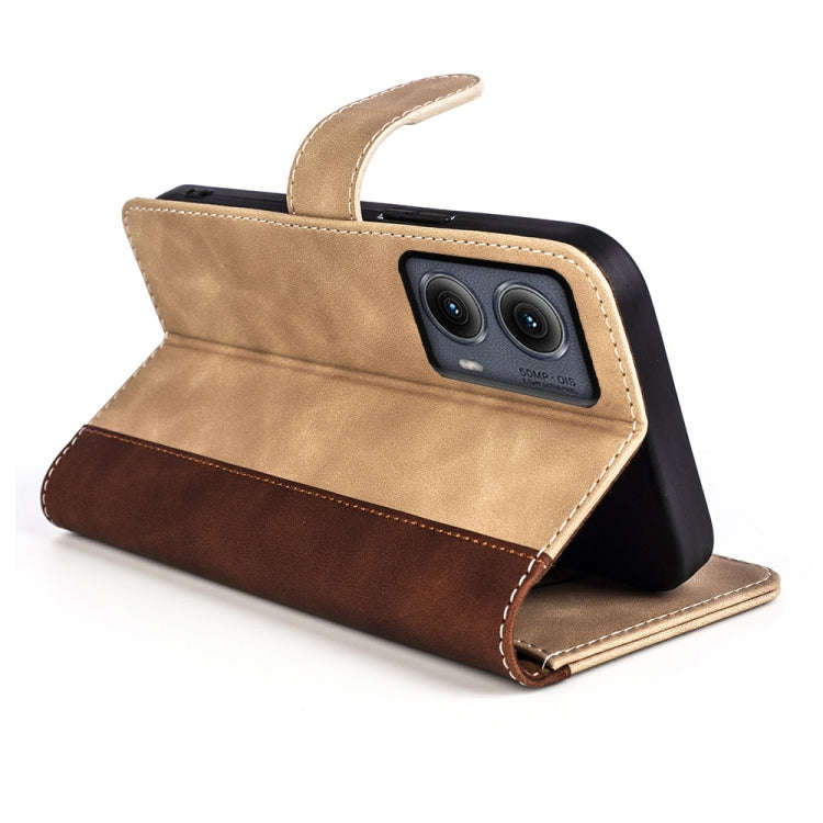 For Motolora Edge 5G 2024 Stitching Horizontal Flip Leather Phone Case(Yellow)