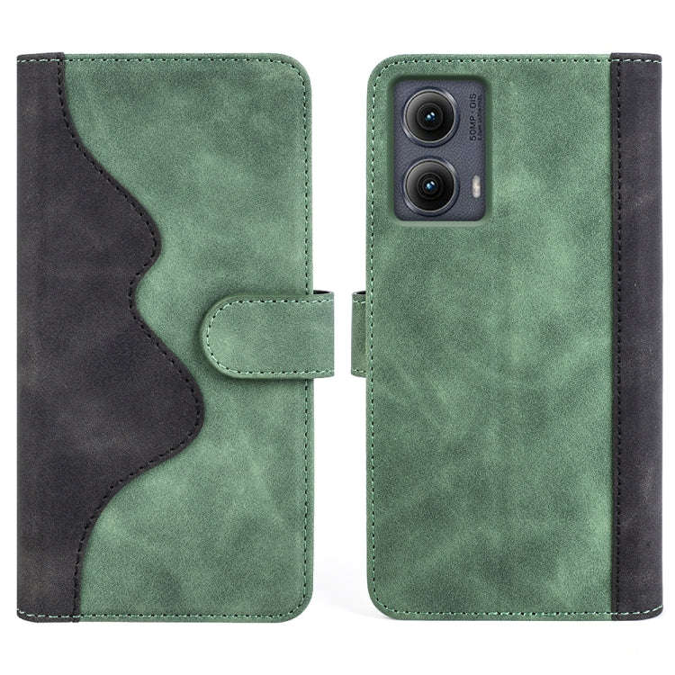 For Motolora Edge 5G 2024 Stitching Horizontal Flip Leather Phone Case(Green)