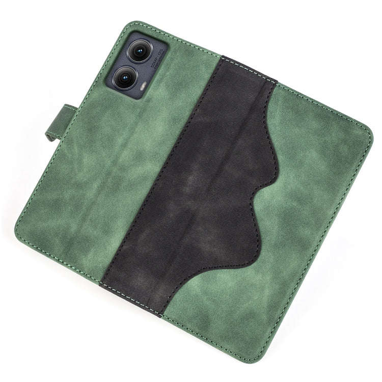 For Motolora Edge 5G 2024 Stitching Horizontal Flip Leather Phone Case(Green)