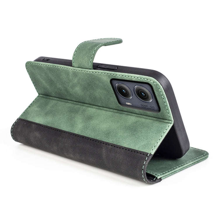 For Motolora Edge 5G 2024 Stitching Horizontal Flip Leather Phone Case(Green)