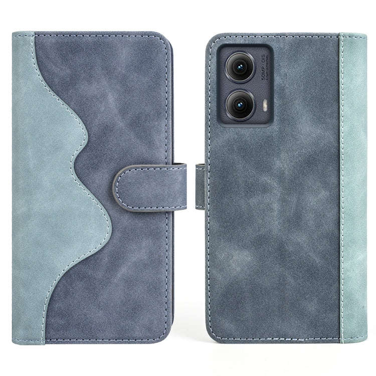 For Motolora Edge 5G 2024 Stitching Horizontal Flip Leather Phone Case(Blue)