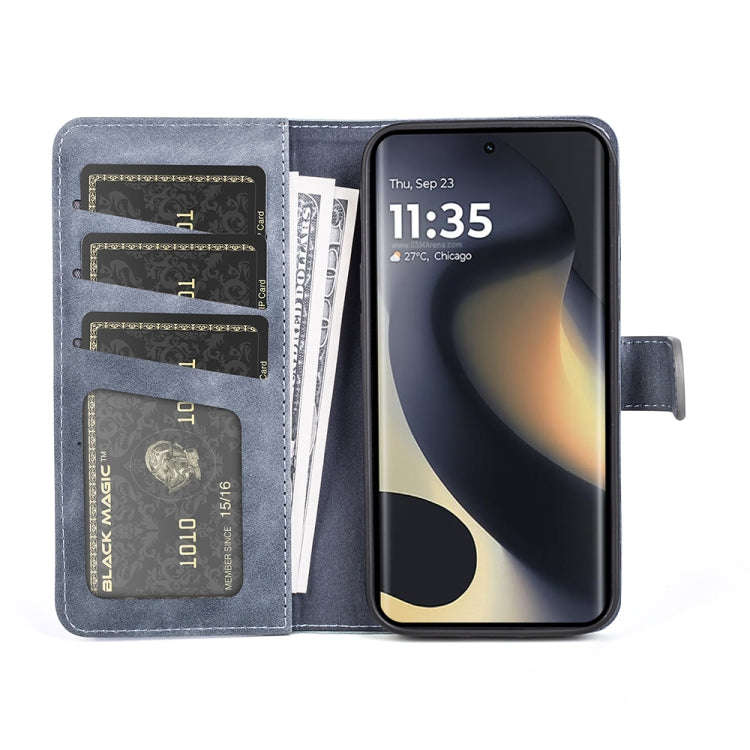 For Motolora Edge 5G 2024 Stitching Horizontal Flip Leather Phone Case(Blue)