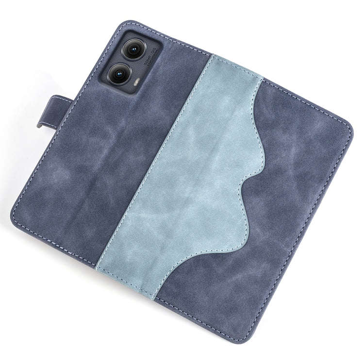 For Motolora Edge 5G 2024 Stitching Horizontal Flip Leather Phone Case(Blue)